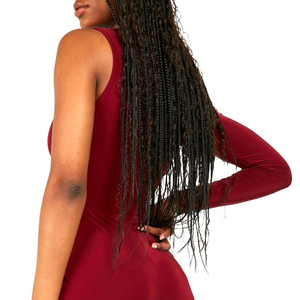 Combinaison de yoga pour femme, OEM personnalisée, col carré, manches courtes, sans couture, en nylon et élasthanne, une pièce, unie, pour la gym, l'entraînement et le fitness - Product Image 6