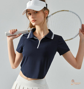Women's White Short Sleeve Polo Shirt With Half Zipper <b>Preppy</b> Style Quick Dry Knitted Fabric Solid Color Tennis Golf <b>Top</b> - Product Image 6