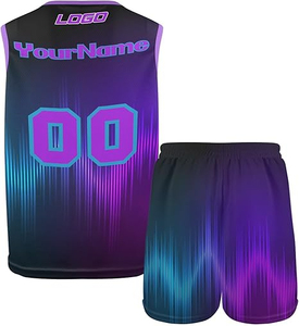 Stretch Fit Basketball Uniform Customizable Team Logo Jersey And Shorts Lightweight Breathable Athletic Wear For Training - Product Image 1