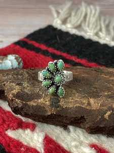 Handcrafted Kingman Turquoise Sterling <b>Silver</b> <b>Ring</b> Natural Gemstone Southwestern Western Boho Artisan <b>Statement</b> Jewelry - Product Image 6
