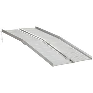 Rampa para silla de ruedas plegable de aluminio portátil plateada de 6 pies de fácil acceso para puertas de escaleras - Product Image 1