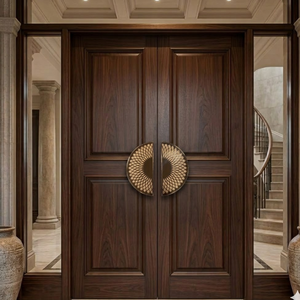 Poignée de porte architecturale de luxe en laiton massif Meridian |   Poignée d'entrée décorative et durable à design rayonnant pour hôtel principal - Product Image 4