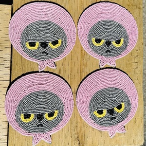 Fruit Slice <b>Beaded</b> <b>Coasters</b> Set Watermelon Lemon Orange Kiwi Handmade Home Decor Boutique Gift Accessory Seed Bead Artistry - Product Image 2