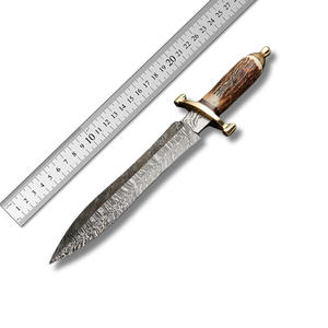 Cuchillo Bowie de Caza Damasco Hecho a Mano, de Alta Calidad, Coleccionable, con Mango de Aluminio Premium y Hoja de Acero de Alto Carbono, Cuchillos OEM - Product Image 5