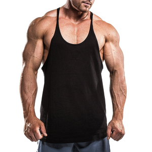 Camiseta sin mangas de algodón negro de alta calidad para hombre, cuello redondo, informal, para entrenamiento, gimnasio, fitness, tejida, lisa, sin mangas. - Product Image 3