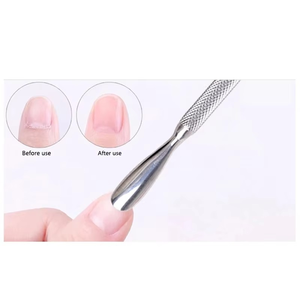 Custom Made Stainless Steel Manicure Use Pakistan Made Simple Design Double Sided Cuticle <b>Nail</b> Pusher HABI INDUSTRIES Wholesale - Product Image 4
