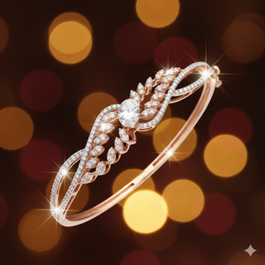 Pulsera con Bisagras de Oro Sólido de 18K con Diamante Natural Certificado por GIA - Joyería Fina de Oro Rosa - Product Image 3