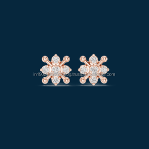 Luxury Moissanite GEM Earrings Women Rhodium S925 Sterling <b>Silver</b> Fine Moissanite Stud Earrings - Product Image 1
