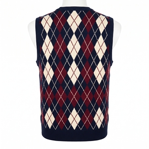 เสื้อกั๊กเด็กนักเรียน คอวี แขนกุด ถักลายเพชร ชุดนักเรียนประถม - Product Image 5