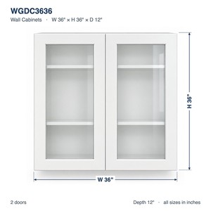 ตู้ติดผนังบานกระจกขนาด 36 x 36 นิ้ว สีขาว สไตล์เชคเกอร์ แบบประกอบเอง (RTA) ผลิตโดย OEM ผู้ผลิตจากเวียดนาม (Private Label) - Product Image 6