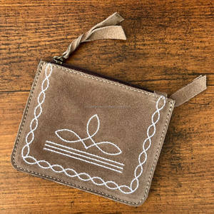 Nuevo monedero personalizable de cuero de ante genuino para botas, Mini monedero de cuero de vaca hecho a mano para mujer - Product Image 2