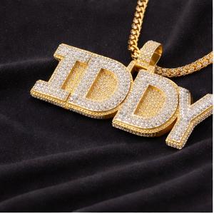 จี้เพชรโมอิสซาไนต์ชุบทองคำขาว 925 หรูหรา สั่งทำได้ตามต้องการ พร้อมจี้ตัวอักษรชื่อแบบกำหนดเอง สไตล์ฮิปฮอปขนาดใหญ่ - Product Image 5