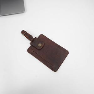 Genuine Leather Luggage <b>Tags</b> With Privacy Flap Luxury <b>Suitcase</b> Labels Custom Travel Bag <b>Tags</b> Manufacturer LMP-0165 - Product Image 1