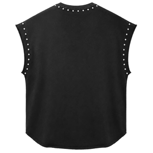 Custom Rhinestone Graphic Tank Top 100% Cotton Soft Fabric <b>Logo</b> Printed Sleeveless T Shirt Unisex Streetwear OEM Wholesale - Product Image 2