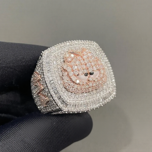 Anillo de Moissanita Iced Out para Jugador de Baloncesto, Joyería de Lujo para Hombre, Estilo Hip Hop, Deportivo y Atrevido - Product Image 3
