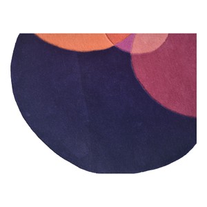 Tapis moderne en laine tufté à la main, motif géométrique bulles aux tons terreux, tapis sculpté 3D doux - Product Image 1