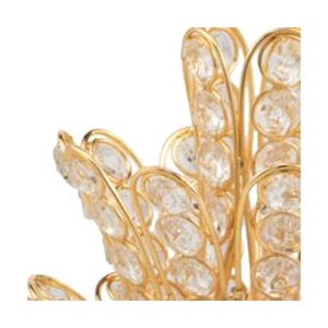 Sculpture d'ananas en cristal plaqué or, décoration en verre, figurine artistique de table, style glamour hollywoodien pour salon - Product Image 3