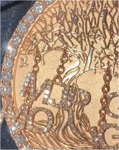 Custom Made Nature view Letter Moissanite Pendants <b>Iced</b> <b>Out</b> Diamond and <b>Chains</b> Necklace for Men 925 Sterling Silver Rose Gold - Product Image 5