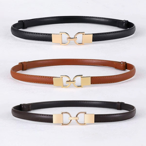 Cinturón de cuero ajustable para mujer, diseñado para un ajuste cómodo que soporta múltiples tallas de cintura sin esfuerzo. - Product Image 1