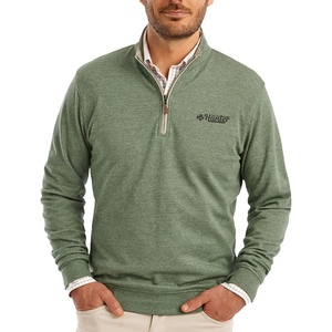 Sweat-shirt de sport à demi-zip pour homme, taille plus, sweat-shirt à fermeture éclair 1/4, basique, en coton mélangé - Product Image 1