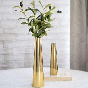 Vase à fleurs moderne en métal doré - Vase floral de luxe fait main pour centre de table, décoration de salon, mariage, vente en gros - Product Image 4
