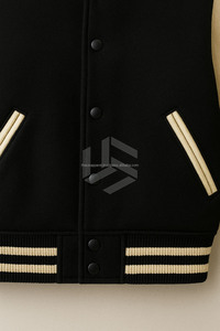 Customizable Vintage White 100% Wool Varsity <b>Jacket</b> Men High Quality <b>Winter</b> Windproof Stand Collar Casual - Product Image 6