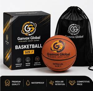 Ballon de basket officiel Ganvox Global Premium taille 7 en cuir PU résistant à l'eau - Product Image 2