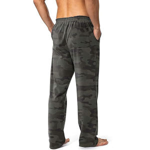 Pantalones de chándal de camuflaje para hombre, de corte holgado, de pierna recta, de forro polar, al por mayor, OEM, chándal de pierna ancha para hombre - Product Image 2