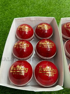 ลูกคริกเก็ตคุณภาพพรีเมียม Salstar Sport หนังวัวแท้เกรดสูงสุด สีแดง ขนาดเยาวชน ปรับแต่งสีและโลโก้ได้ - Product Image 2