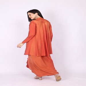 Stylish Women Trend Store 2pc Dhoti Kurta <b>set</b> with Beads work orange <b>colour</b> For Elegant Fashion Lovers - Product Image 2
