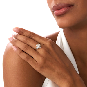 Bague de fiançailles en platine avec diamant taille marquise, style classique pour femme, diamant blanc naturel certifié GIA couleur D, bijoux - Product Image 6