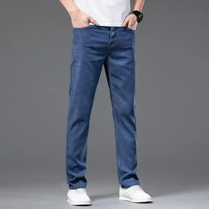 Jeans de Mezclilla para Hombre, Corte Recto, Cintura Media, Ajuste Regular, Transpirables, Ligeros, con Múltiples Bolsillos, Estilo Cargo, Largos - Product Image 4