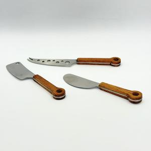 Juego de 3 Utensilios para Queso de Acero Inoxidable de Alta Calidad con Mango de Madera para Uso en el Hogar, Restaurantes y Hoteles - Product Image 5