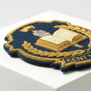 Private Label Hand Embroidered Bullion Badge Custom Country Club Crest Gold Wire Corporate Blazer Patch Executive Emblem Bulk - Product Image 6