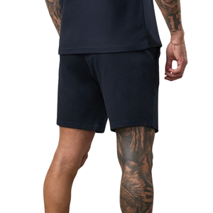 Mens <b>Navy</b> Blue Casual Sports Shorts Athletic Workout Running Lightweight Breathable Summer Activewear Daily 100% Cotton Solid - Product Image 2