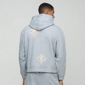 <b>Men's</b> Custom Oversize Washed Distressed Hole Hoodie Cotton Drop Shoulder Hooded Sweatshirt High Quality <b>Pullover</b> Hoodies for <b>Men</b> - Product Image 2