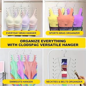 Organizzatore appendiabiti salvaspazio a 8 strati in acciaio inossidabile lucido per biancheria intima e reggiseni - Product Image 6