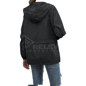 <b>Top</b> Women's Lightweight Hooded Windproof Jacket Full Sleeve <b>Zipper</b> Front Casual Spring Outwear with Side Pockets - Product Image 2