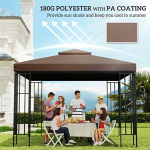 Telo di Ricambio Superiore Anti-UV a 2 Livelli 3x3m per Gazebo da Giardino, Patio, Caffè, Esterno, Villa, Cortile, Parco - Product Image 6
