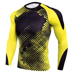 Haut de sport pour homme à manches longues, protection anti-UV, impression intégrale par sublimation, en spandex et polyester, séchage rapide, pour MMA, BJJ, gym, personnalisable. - Product Image 6