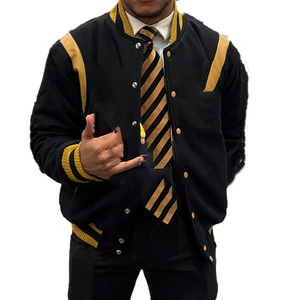 Chaqueta Varsity Regular para Hombre, Oversize, de Invierno, Transpirable, Casual, con Parches, Estilo Urbano, de Lana, OEM, con Bordados Personalizados y Cintas, con Calefacción - Product Image 1