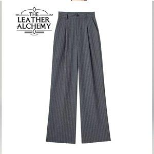 Pantalon large en coton doux pour femme, taille haute, coupe décontractée, pantalon décontracté, confortable, léger, respirant, à porter au quotidien, simple - Product Image 1