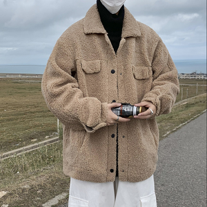 Veste d'hiver pour homme en polaire sherpa personnalisée, style coréen, décontractée, à fermeture éclair, coupe ample - Product Image 3
