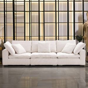 أريكة حديثة بثلاثة مقاعد ODM لأثاث غرفة المعيشة أثاث داخلي دافئ سحابة - Product Image 1