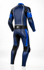 Combinaison de moto en cuir une pièce pour équipe d'entreprise |   Bleu marine |   Fabricant OEM ODM |   Qualité de conception haut de gamme |   Vêtements de course - Product Image 2