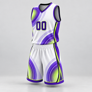 Maillot de basket-ball personnalisé, ensemble uniforme de basket-ball sublimé avec short assorti pour les équipes scolaires et de club pour les jeunes - Product Image 3