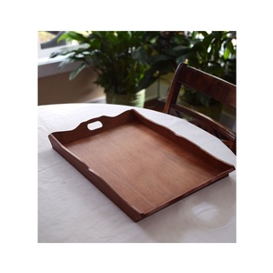 Bandeja de Servir de Madera Natural, Bandeja Rectangular Resistente para Alimentos, para Restaurantes y Hoteles, Apilable, con Agarre Fácil - Product Image 4