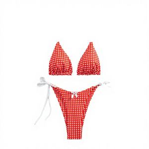 Nuevo Bikini de Dos Piezas con Escote en V, Tirantes y Encaje, Estilo Push-Up, para Mujer - Product Image 1