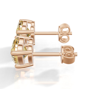Pendientes Unisex Heerani Jewels de Citrino Natural en Plata de Ley 925 con Baño de Oro Rosa, Diseño Clásico en Forma de Corazón con Engaste de Garras - Product Image 4