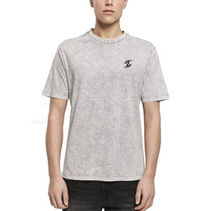 Camiseta cómoda con lavado ácido, transpirable, de talla personalizada, en stock, hecha de algodón y poliéster. - Product Image 3
